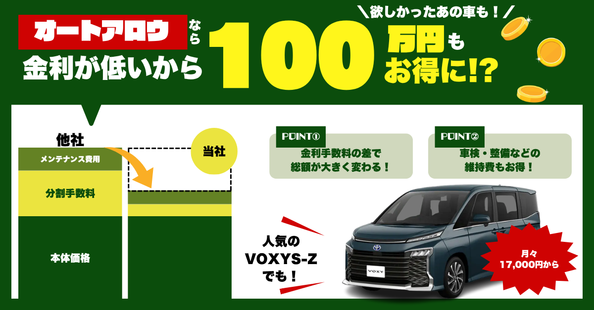 金利の差だけで100万円以上もお得に新車が買える